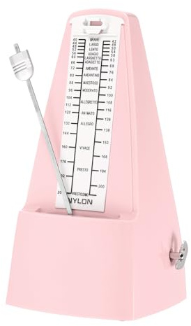 QUARKZMAN mekanisk metronom musiktivare med hög precision med metallverk universell metronom för pianogitarr violin ukulele spelare rosa