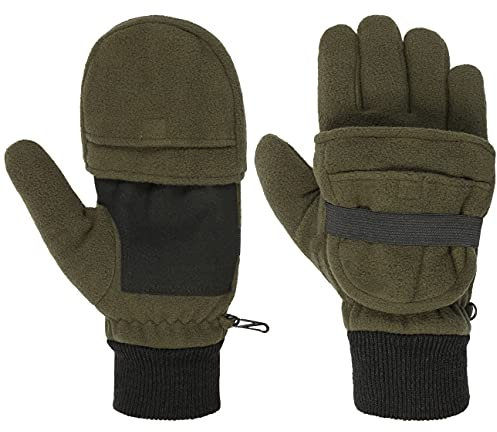 Lodenhut Manufaktur Fleecehandschuhe Fingerhandschuhe Fausthandschuhe Fäustlinge Herren - mit Futter, Futter Winter Herbst-Winter - 9 HS oliv