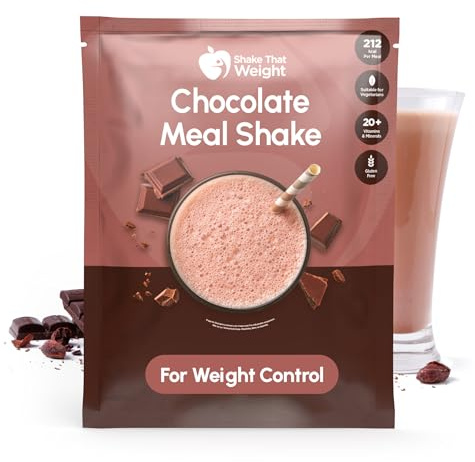 Shake That Weight 10x Diet Shakes - Chocolate - Meal Replacement Plan for Weight Loss - Very Low-Calorie Diet - VLCD - High Protein, High Fibre, Gluten Free, Vegetarian