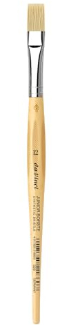 da Vinci, JUNIOR BORSTE SYNTHETICS, serie 329, piatto, fibre sintetiche elastiche color oro, guazzo, tempera, per carta e cartone, hobby, scuola, Made in Germany, misura 12