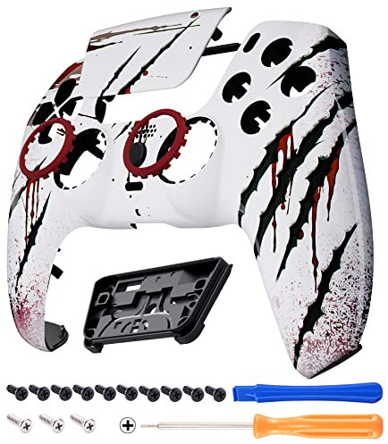 eXtremeRate Luna Re-Design Front Hülle für ps5 Controller BDM-010/020/030/040/050, Ersatzgehäuse&Touchpad&Accent-Ring, Custom integrierend Case Cover Zubehör für ps5 Controller-Wild Attack