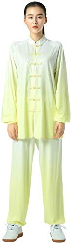 Fyra säsonger Tai Chi Uniform Set, Kampsportsdräkter Dam Tai Chi Uniform Kinesiska Traditionella Kampsportdräkter Gradient Långärmad Morgonövningar Kung Fu Kläder, Zen Meditation Yogadräkt