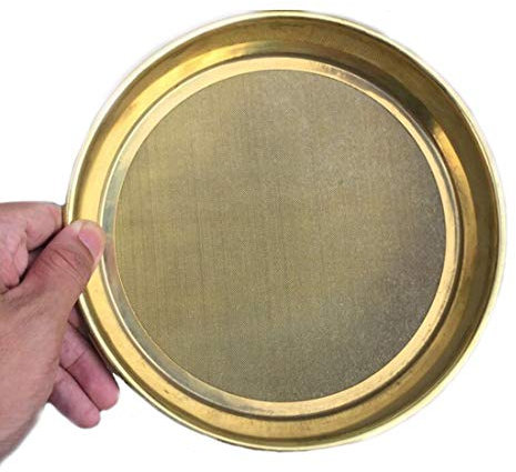 SPUZZO Große Gartensieb, Kupfer-Bodensieb groß für Labortest-Gartenarbeit - Doppelschicht / 20 cm (Color : 200-299 mesh)