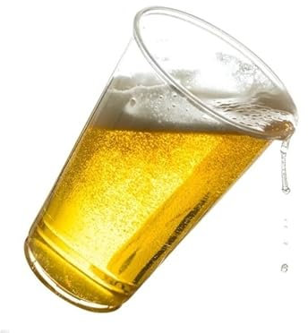 Nicoletti 100 Bicchieri PP 575 ml con tacca 0,5 L bicchiere pinta con bordo antischiuma (plastica 100% riciclabile)