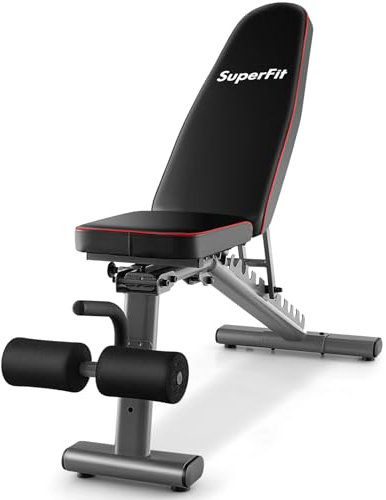 COSTWAY Hantelbank klappbar, Fitnessbank verstellbar, Trainingsbank für zuhause multifunktion, Schrägbank tragbar mit 2 Rädern, für Ganzkörper-workout, bis 300 kg belastbar