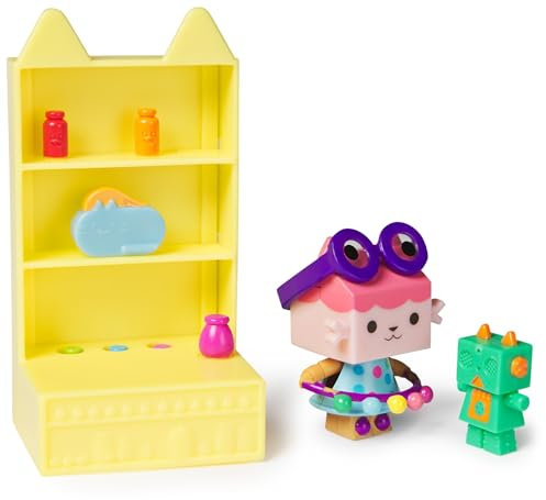 Gabby's Dollhouse, Personaggio Baby Box Che Si muove Serie Festa con Mobile e Accessori per la casa delle Bambole, Giocattoli per Bambine e Bambini dai 3 Anni in su