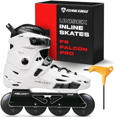 Flying Eagle F6 Falcon Pro Freeskates - Adult Inline Skates Urban, Inline Roller Skates Women, Skating Shoes, Adult Speed Skate for Skater Women - White, Women's Size: 12 US / 44 EU