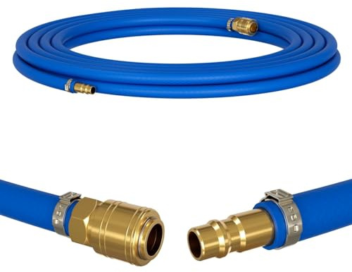 Lumonic 3m Tubo flessibile per aria compressa con raccordo a sgancio rapido I 9mm I pronto per l'uso I Flessibile, resistente all'abrasione e rinforzato in tessuto I PVC Estensione dell'aria compressa