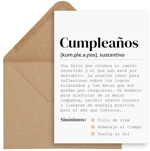 CONTRAXT Tarjeta cumpleaños. Regalo original tarjeta felicitacion feliz cumpleaños cumple mujer hombre amiga