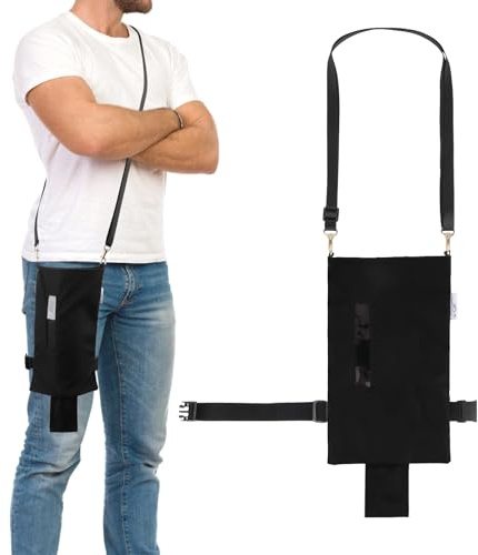 JISUNZON Nephrostomy Tube and Drainage Bag Cover - Soft, Adjustable Waist Belt, Machine Washable, Discreet Design for Kidney Drainage Care (Black Small 600ml-1000ml)