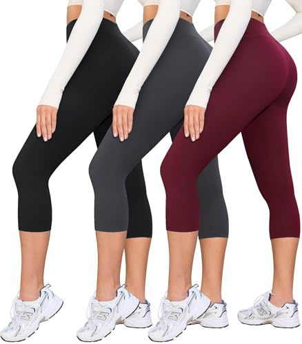 VALANDY Creamlush High Waisted 3/4 Capri Leggings for Women