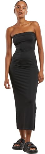 Urban Classics Damklänning, damklänning, bandeau midiklänning, axelbandslös bandeau klänning i midilängd, storlekar XS – 5XL, svart, XL