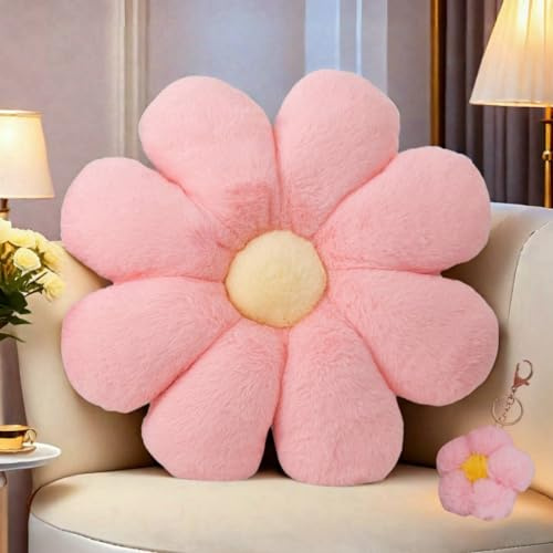 Aryan Grande cuscino a forma di fiore, 45 cm, rosa a forma di margherita, cuscino decorativo per pavimento, divano, sedia, letto, camera da letto, decorazione (rosa, 45 cm)