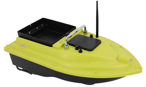RjcdOPL Bateau Amorceur Télécommandé GPS, Bateau d'Appâts Intelligent 500 m, Cruise Automatique, Éclairage de Navigation, Batterie 5200 mAh, Réservoir 2 kg, pour Pêche en Lac et Rivière