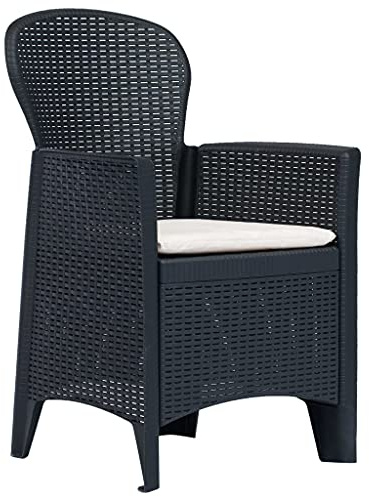 Generico Set da Bistrò 3 pz in Plastica Stile Rattan Antracite,Mobili,Mobili da Giardino,Set da giardino-276113