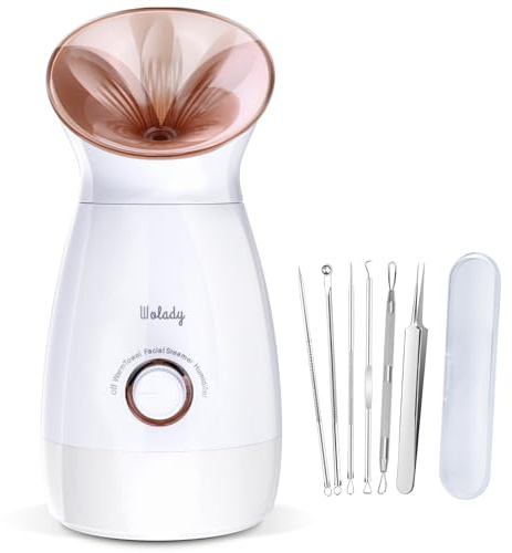 Wolady Vaporizzatore Viso Vaporizzatore Facciale Nano-Ionico Sauna Facciale Domestica, Libera Pori,Atomizzatore Vapore Adatto per sauna (oro rosa)
