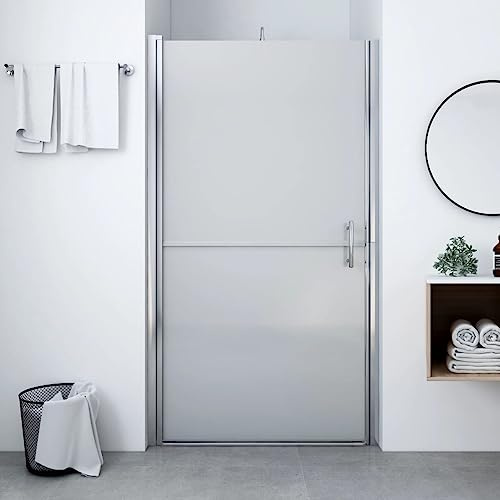 Ordellia Duschdörr av matt härdat glas 97–100 x 178 cm, 5 mm ESG, aluminiumram, handtag i rostfritt stål, justerbar för nischdörr, stänkskydd, duschavskiljning, badrum