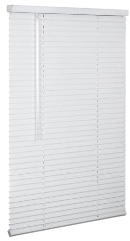 LOTUS & WINDOWARE Cordless 1 Aluminum Mini Blind 23 Wide x 36 Long, White, Room Darkening Metal Indoor Window Blinds for Home and Office