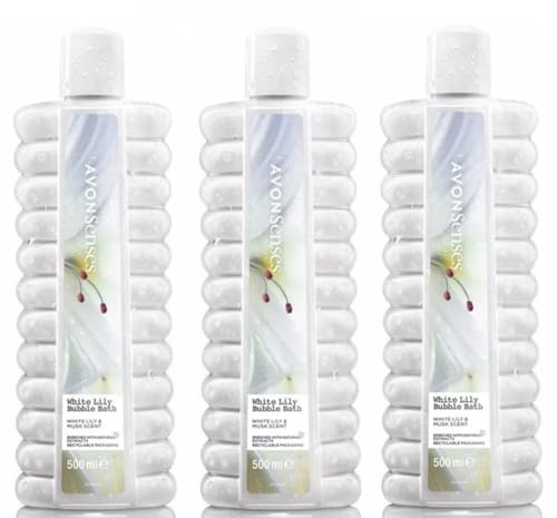 3 x Avon Bubble Bath 500ml White Lily