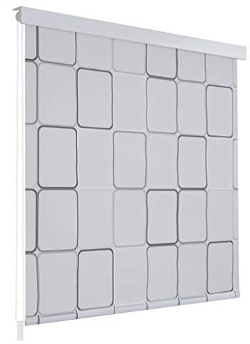 mewmewcat Bathroom Shower Curtain Roller Blind, Water Resistant, Quick Drying and Easy to Clean, Square Design, 80x240 cm