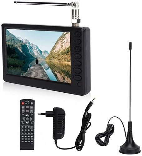 ciciglow TV digitale 5 ricaricabile, 1080p HD, 1500 mAh, supporta MKV/MOV/AVI/WMV/MP4/FLV/MPEG1-4/MP3, TV analogico digitale