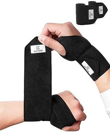 KUTOOK Attelle Poignet Bande Protege Poignet Musculation Sangle Orthese Bandage Accessoires pour Fitness Protection Poignet de Force Maintien Main Noir