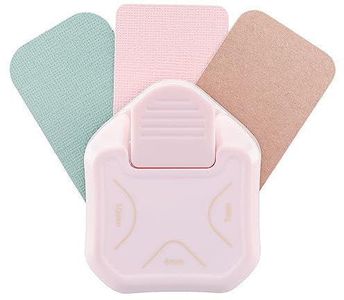 Vaessen Creative 3-in-1 Eckenstanzer - 4/7 / 10 mm - Eckenabrunder Rosa - Stanzer für Fotoecken, Papier, Karton und Karten - Papier Basteln