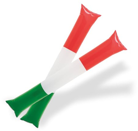 FUN FAN LINE - Förpackning med 25 par Återanvändbara Uppblåsbara Klapprör | Högljudda Hejarop för Fester Fotboll och Evenemang | Sport och Firande Partyfavoriter (Italien x25)