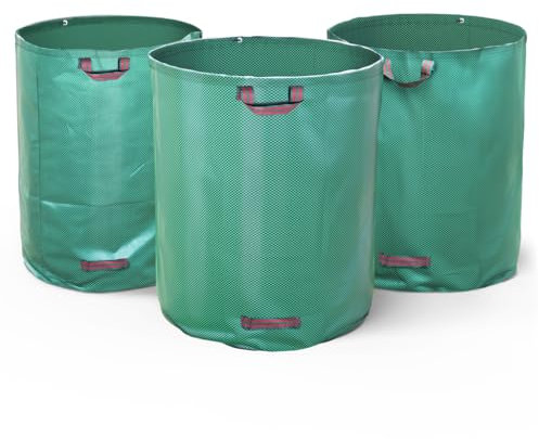 VOUNOT® Sacs de Jardin Extra Large Lot de 3 Sac de Jardin 500L Sacs de déchets Jardin résistants Sac à déchets de Jardin Sac déchet en PP Robuste Lot de 3 Sacs Poubelle de Jardin