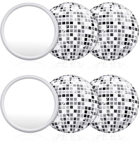 ZEYIYER 6 Stück Taschenspiegel 7 cm Pocket Mirror Runde Discokugel Mini Taschenspiegel klein Tragbarer Schminkspiegel, 70er Jahre Disko, Handspiegel, Frauengeschenk, Partyzubehör
