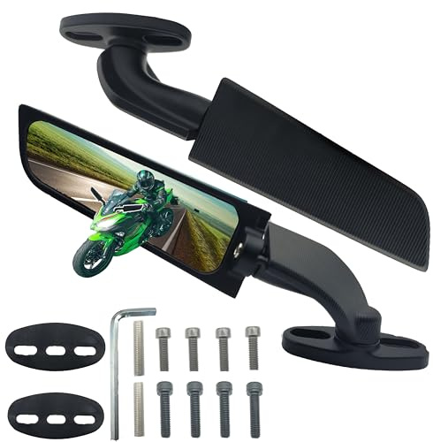 VRWEARE Motorcycle Mirrors Wing Rearview Mirrors Compatible with Kawasaki Ninja 300 400 650 Honda CBR300R CBR500R CBR600RR CBR1000RR Suzuki GSXR 600 750 Yamaha R15 R25 YZF600R