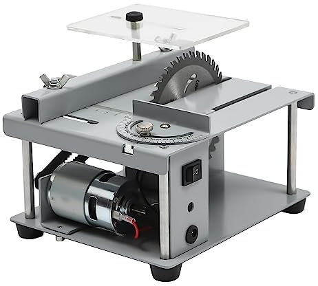 CHANGLKJ Bench Mini Table Saw, Bench Saw Machine, Small Precision Hobby Table Saw With Safe Baffle and Dual-axis Motor, Max Speed 10000RPM and Cutting Depth 3.5cm, for Cutting Plastic, Acrylic