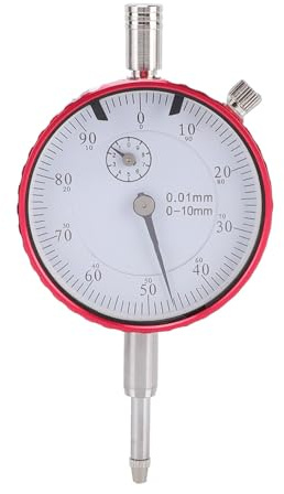 Aramox Dialindikator, 0-10 Mm Mätområde, 0,01 Mm Noggrannhet, Rostfritt Stål, med Toleransindikator, Mekanisk Mätare för Svarvverkstad CNC-maskin