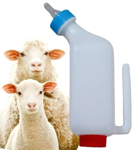 Biberon d'agneau pour bébé – Bouteille de lait pour agneau, bouteille de lait de chèvre, biberon d'allaitement suspendu avec échelle de mesure, seau d'alimentation durable, accessoires d'agneau et de