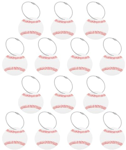 OKUMEYR 14 St Acrylic Baseball Luggage Tags Baggage Identifier med Metal Ring för Resa Skola och Sportaktiviteter
