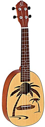 Ortega Guitars Konzert Ukulele Akustisch – Bonfire Series – Pineapple Korpus – Fichte, Sapele, Natur (RUPA5)