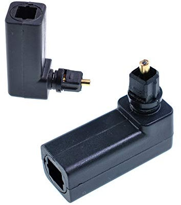 Oiyagai 2 Pezzi Adattatore Angolare 90 Gradi Toslink Maschio a Femmina per Cavo Audio Ottico Digitale