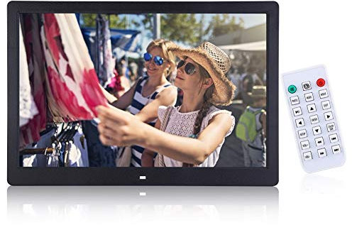 Cadre photo numérique, 15,4 , 1280 x 800 HD, de qualité supérieure, pour photo, réveil, album, télécommande, multifonction, lecteur vidéo USB, noir