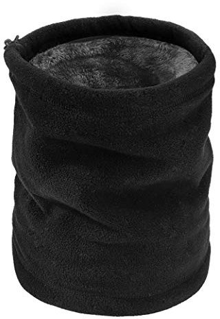 QIMEI-SHOP Polaire Cache-Cou Écharpe Tube Chaud Hiver Tour de Cou Foulard Homme Femme Thermique Tubulaire Écharpe pour Ski Moto Bicyclette Noir