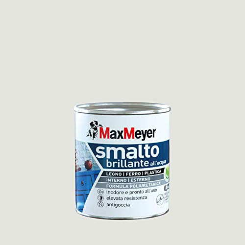 Maxmeyer Smalto All'Acqua Poliuretanico Brillante Bianco Ghiaccio 0,125 L
