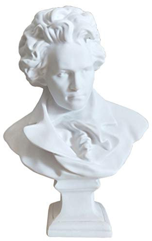EXCEART Beethoven Bust Sculpture Made of Resin - European Ischer Style Portrait Statue for Living Room, Hotel and Porch Decoration, Realistic and Detailed