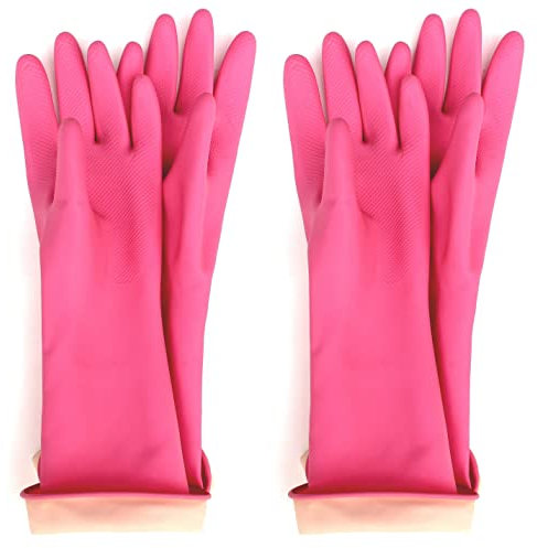 (2 paires) Gants en latex de caoutchouc réutilisables multi-usages imperméables pour enfants, lavage de vaisselle, nettoyage, peinture