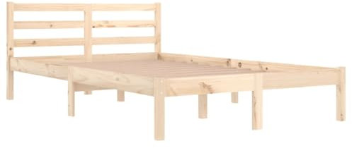 vidaXL Massivholzbett Bettgestell Bett Doppelbett Holzbett Bettrahmen Lattenrost Schlafzimmerbett Schlafzimmermöbel Kiefer 120x200cm