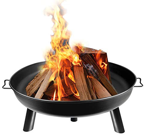 CEEDIR Brasero de 80 cm de diamètre avec poignées et 3 pieds - Pour le jardin, le barbecue, le balcon, le camping, les voyages en extérieur