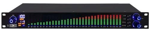 Ecualizador digital de audio con pantalla de espectro LED, gráfico estéreo de 31 bandas, 10 efectos preestablecidos, reducción automática de ruido, procesadores de señal para estudio de grabación,