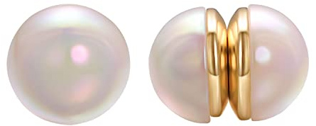 Airokiy Pearl Magnetic Earrings for Women Non Pierced Platinum Plated Pearls Clip On Magnet Earrings for Bride Jewelry