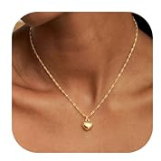 JeweBella Silverhalsband dam guld hjärta hänge justerbart halsband roséguld 925 sterling silver elegant hjärta hänge kedja smycken för kvinnor brud