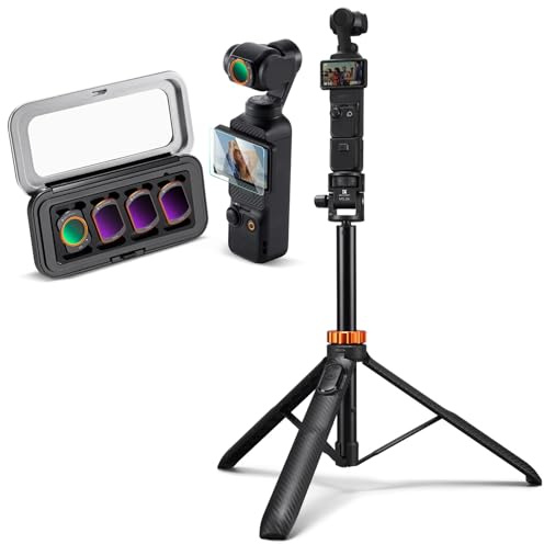 K&F CONCEPT 69''/175cm iPhone Selfie Stick Tripod with Phone Holder + HD CPL ND16 ND64 ND256 Filter Kit