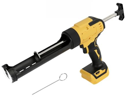 Pistola per sigillatura senza fili per Dewalt, applicatore elettrico per pistola sigillante siliconica per cartucce da 300 ml con 6 velocità regolabili, display digitale, luce LED e antigoccia per