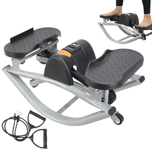 Twist Stepper - Kärnmuskelaktivering & lateral rörelse, Bärbart ergonomiskt träningsverktyg Elegant, Halkfria pedaler + Hydraulisk spänning, Stålram med hög densitet | för inomhusträning i sovrummet C
